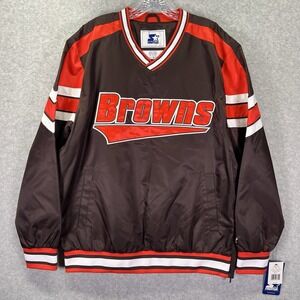 Cleveland Browns Starter Jacket Mens Large NFL Windbreaker Pullover Retro Style